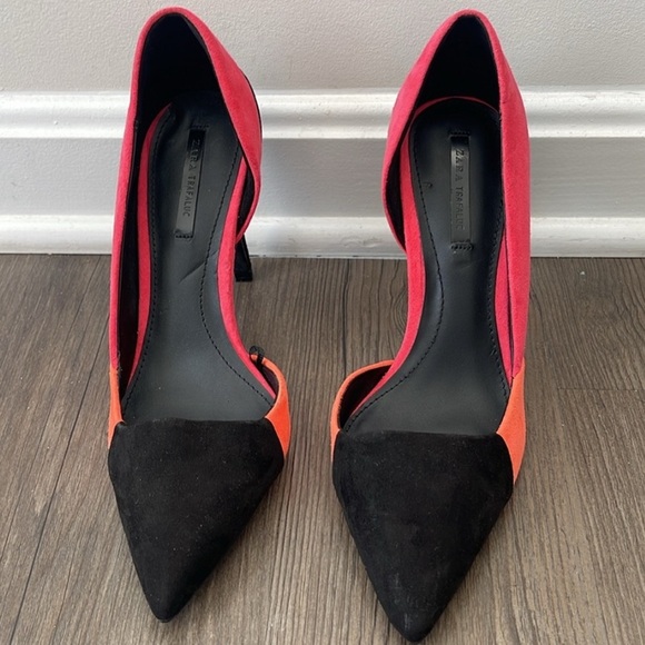 Zara Suede D’Orsay Heels In Three Color Court Multicolor - Picture 10 of 10